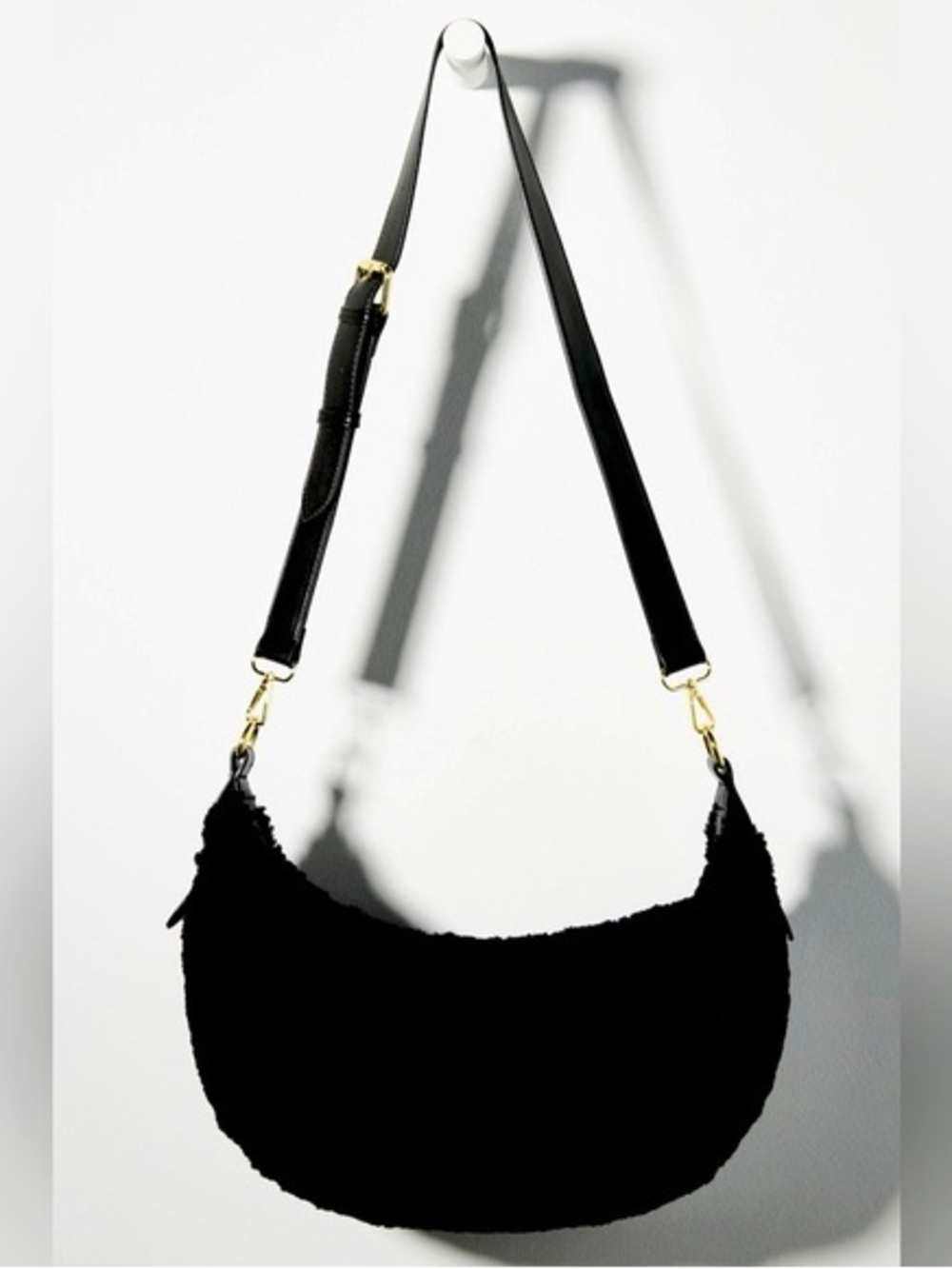 Anthropologie Jules Kae Zola Sherpa Crossbody Bag- black